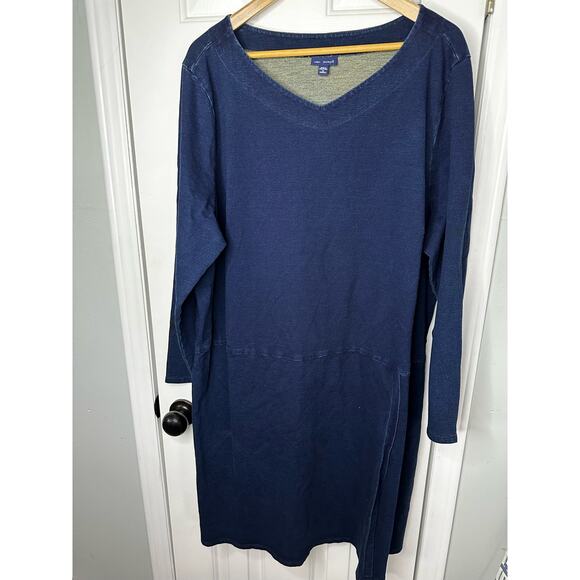 Pure Jill Indigo Plus Size Denim sheath Dress plus 3x 54” Bust x 44” L - Picture 2 of 9